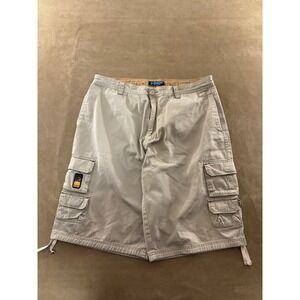 NXP Cargo Shorts Mens 36 Beige Cotton Flat Front Pockets Drawstring Bottoms #580